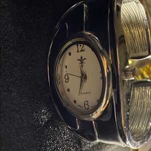 Elegant Black and Silver Quartz Watch